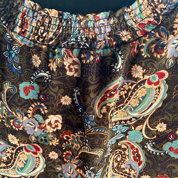 Fig and Flower for Anthropologie paisley high neck blouse L large - Picture 3 of 7